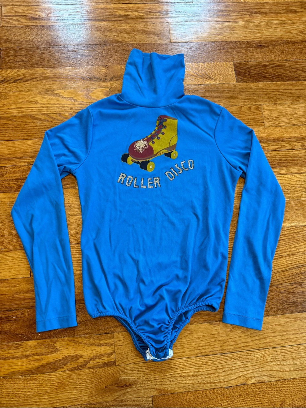 Vintage 70s Roller Disco Skating Romper Leotard Bodysuit (Youth Large Kids)